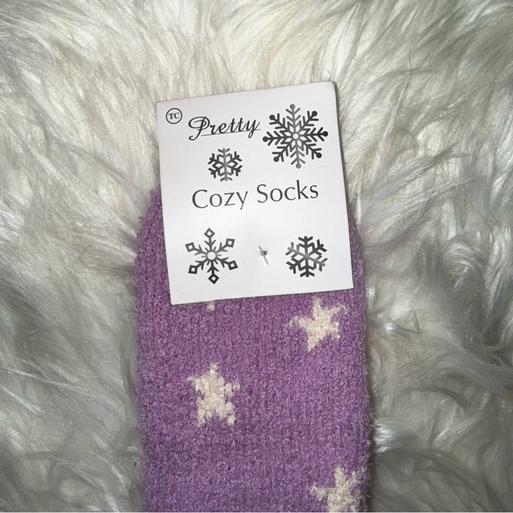✨✨5/$10✨✨ Kids Cozy Socks - Purple and Gray New - Picture 2 of 5